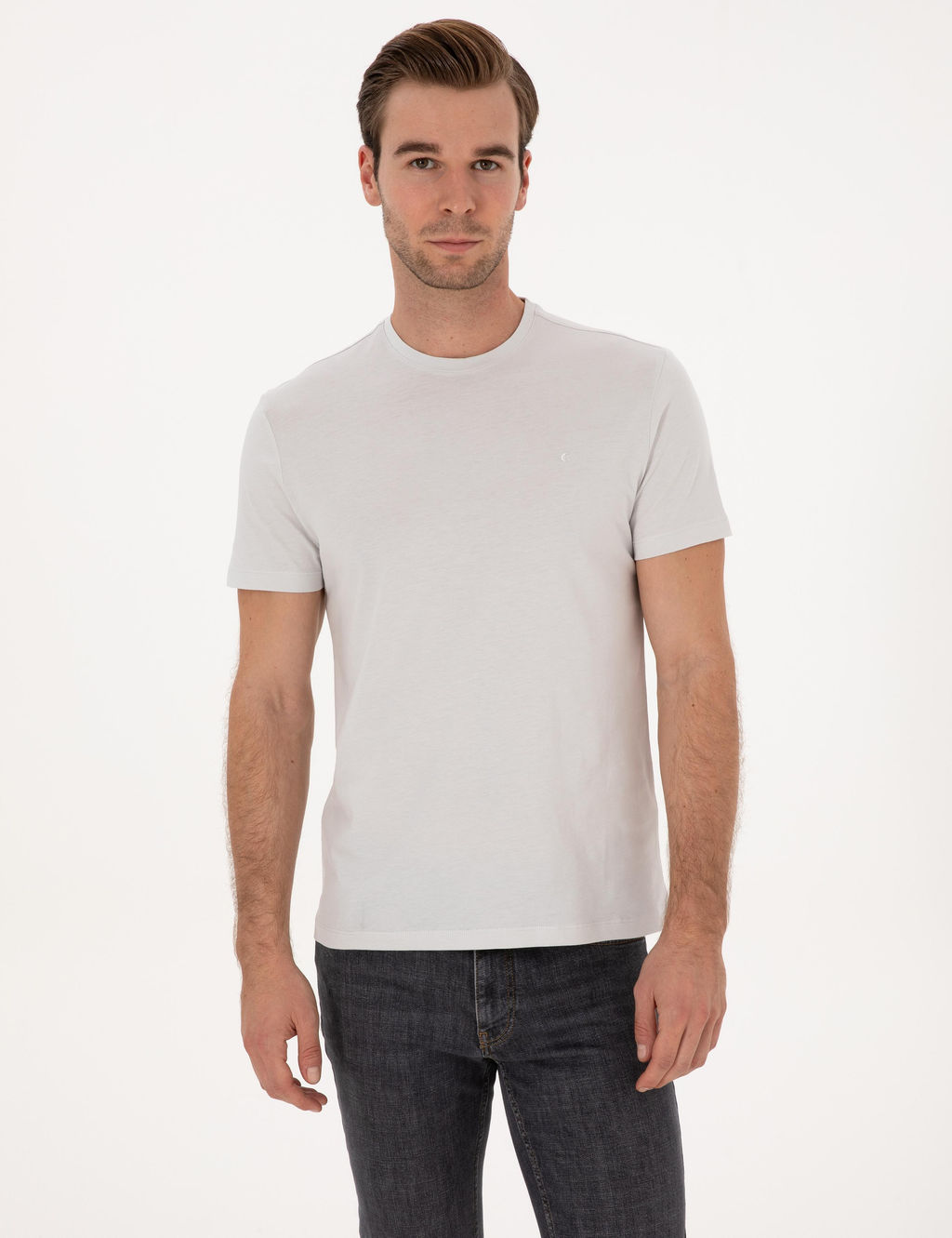 Ta_ Slim Fit %100 Pamuk Bisiklet Yaka Basic T-shirt - Cacharel фото 3