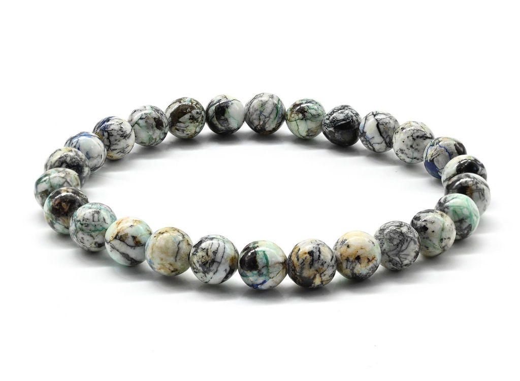 Браслет из Азурмалахита шарик 7,5мм, 21,5г