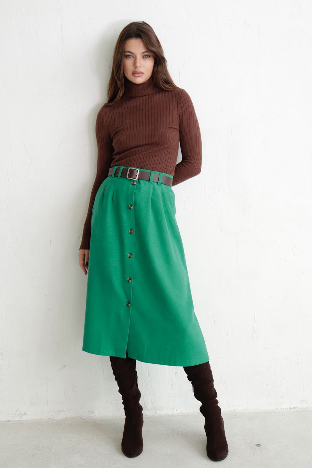 Юбка на пуговицах длины миди - Martichelli фото 28