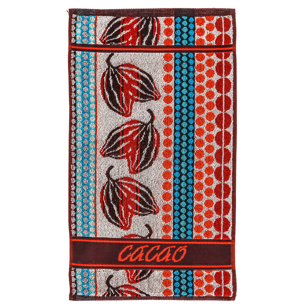 Полотенце кухонное махровое 30х60см, пестротканое, плотность 420гр/м2, хлопок 100%, "Какао" (Россия)