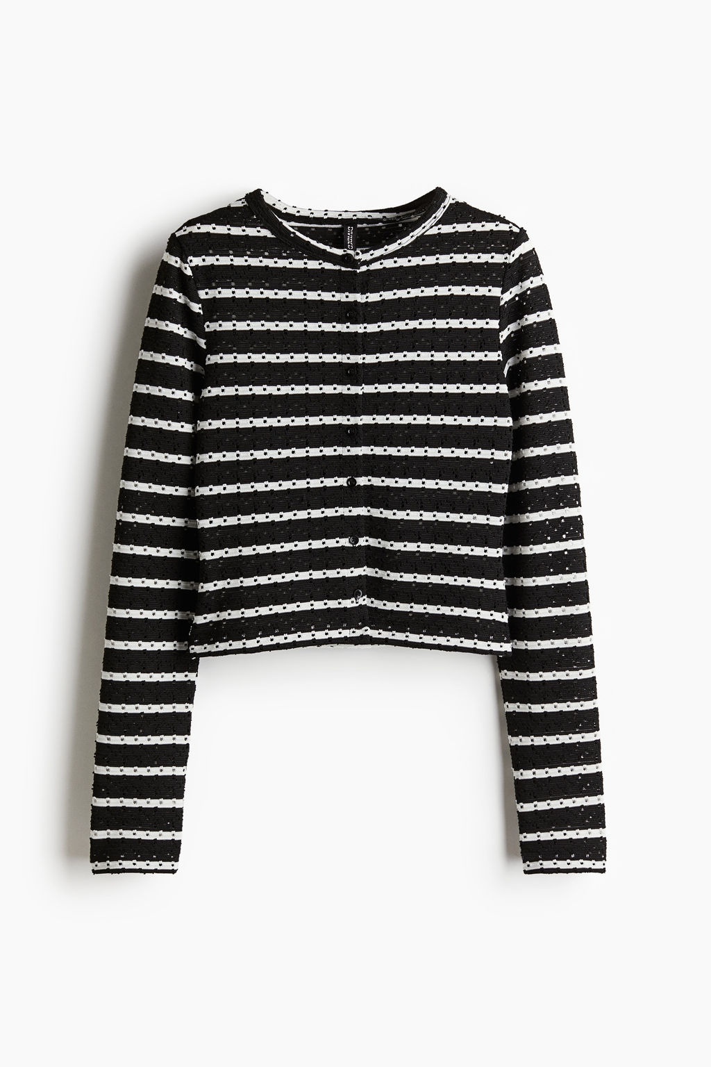 Pointelle jersey cardigan