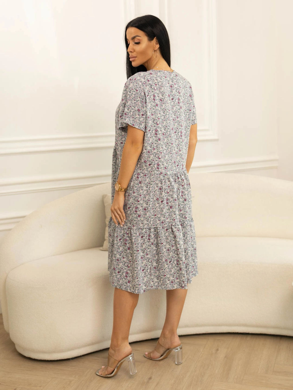 Платье женское, цвет сиреневый серый - Барболета фото 8