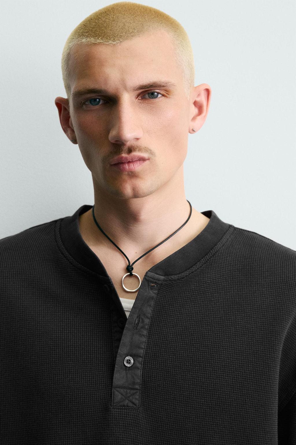 CAMISETA CUELLO PANADERO WAFFLE / Antracita oscuro - Zara фото 6