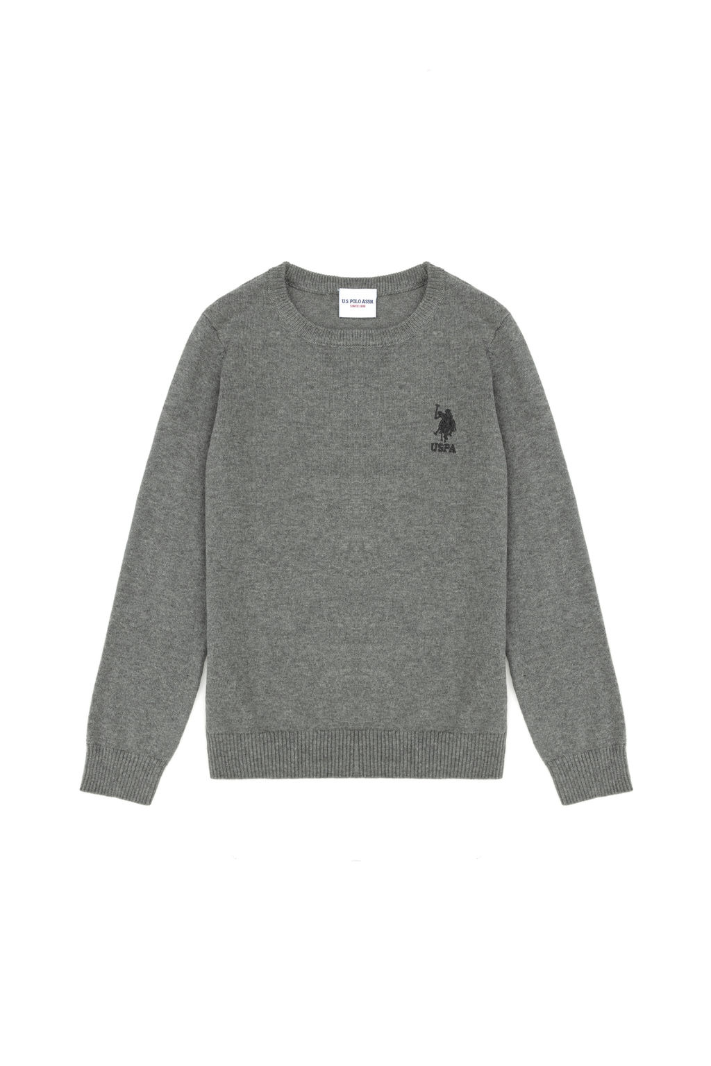 Серый меланжевый базовый свитер для мальчика - U.s. polo assn фото 7