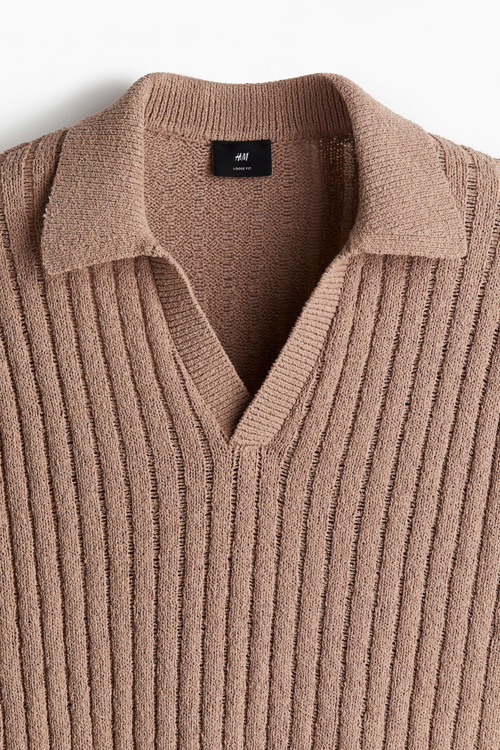 Polo en punto acanalado Loose Fit - H&m фото 3