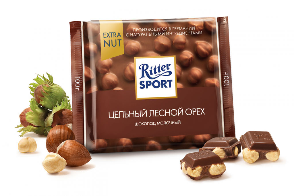 Цельный лесной орех мол. 10*100гр/Риттер Спорт/RU7006/ (шт) - Ritter sport фото 2