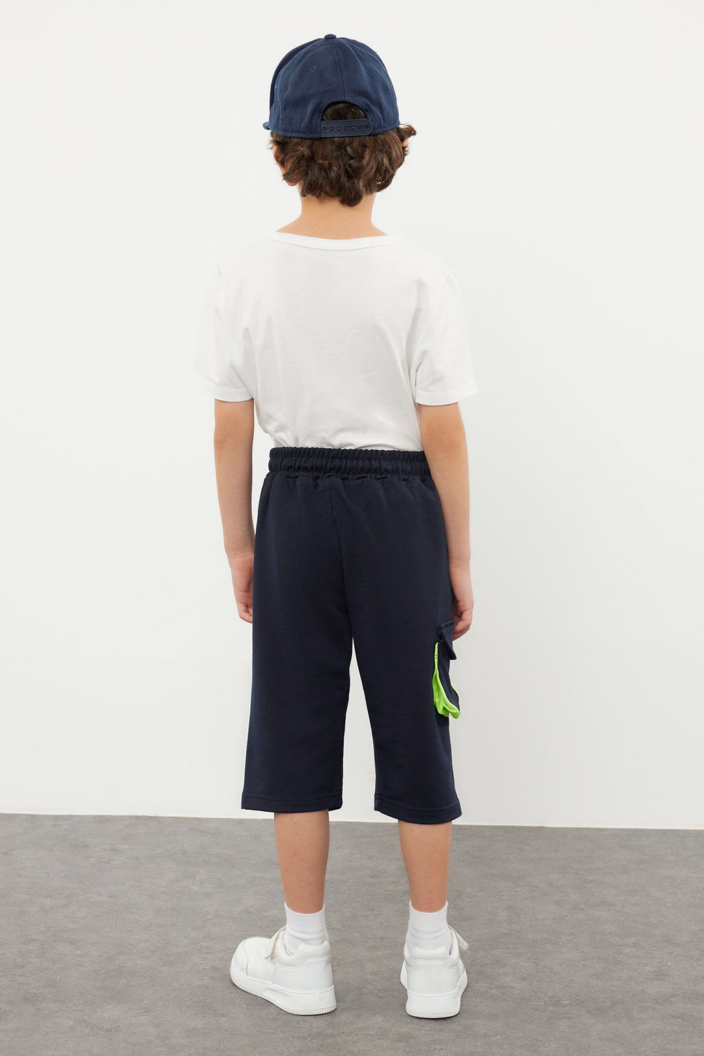 Lacivert Erkek Cocuk Bask?l? Kapri Boy Orme Sort TKDSS24SR00003 - Trendyolmilla фото 2