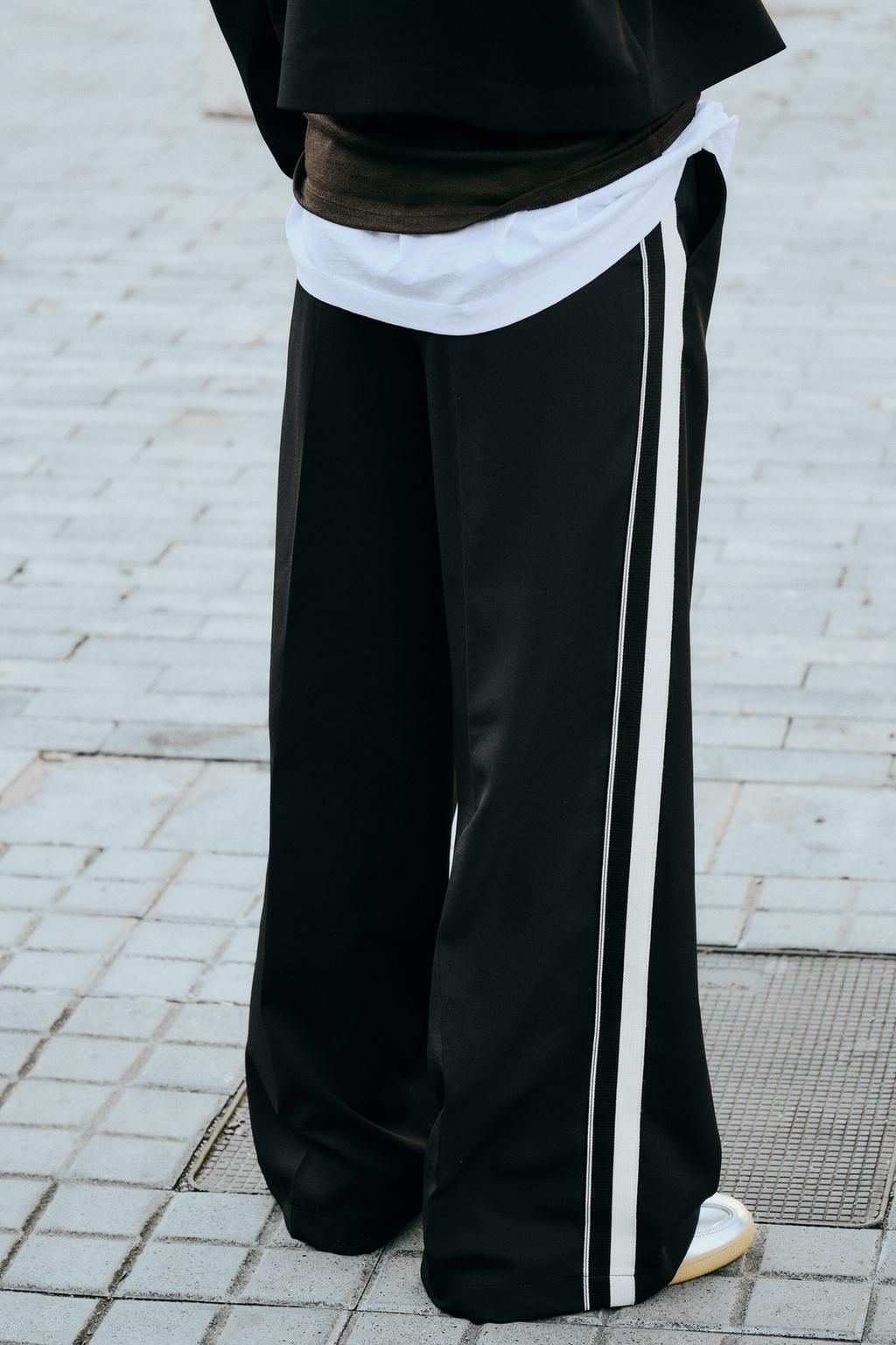 WIDE-LEG TROUSERS WITH SIDE STRIPES - Zara фото 7