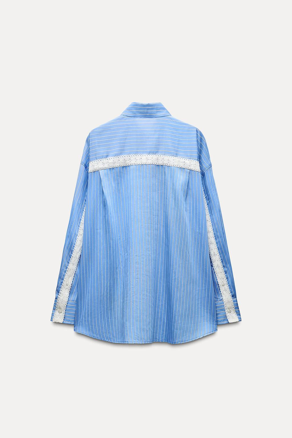 OVERSIZE STRIPED POPLIN SHIRT - Zara фото 8