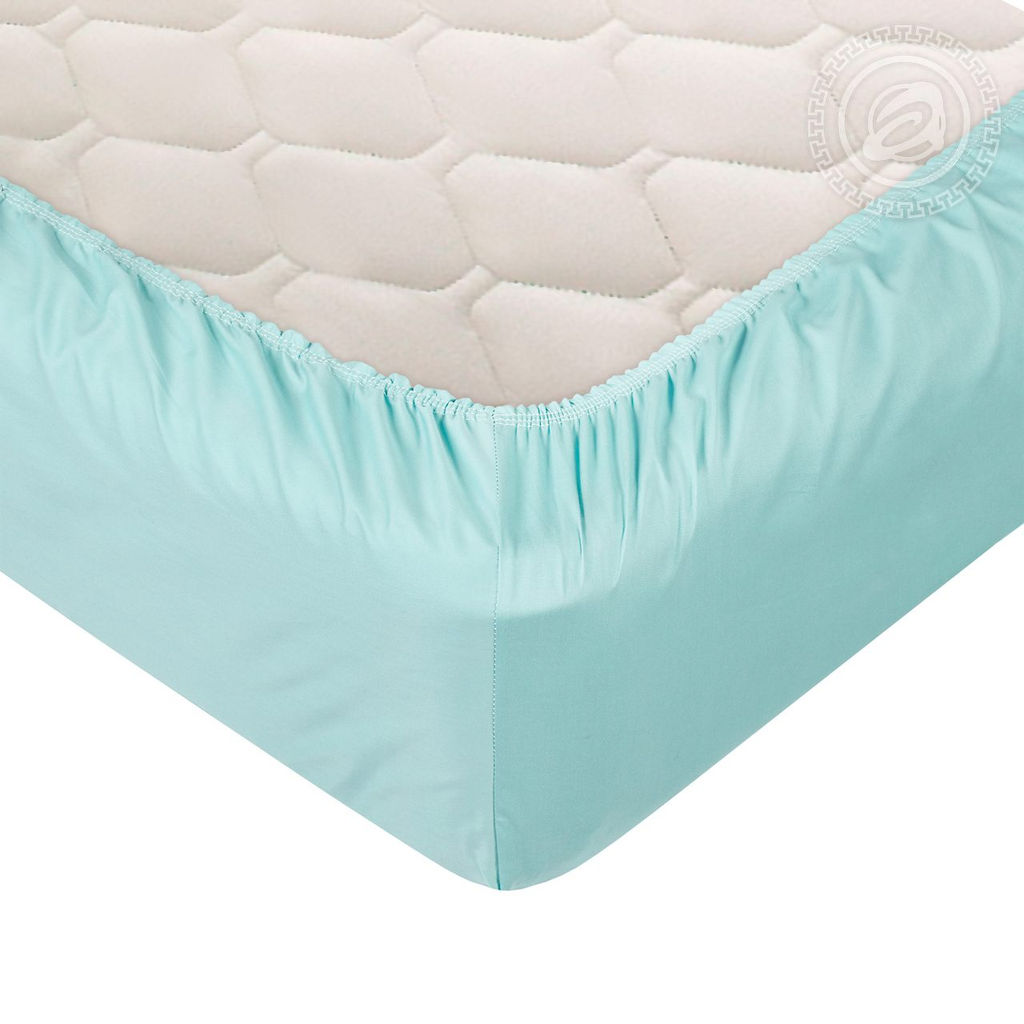 Простыня на резинке "Бирюзовый" 140*200*25/1 шт. - 140*200*25 Гламур с простынью на резинке