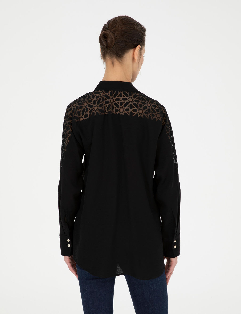 Siyah Comfort Fit Uzun Kollu G_mlek