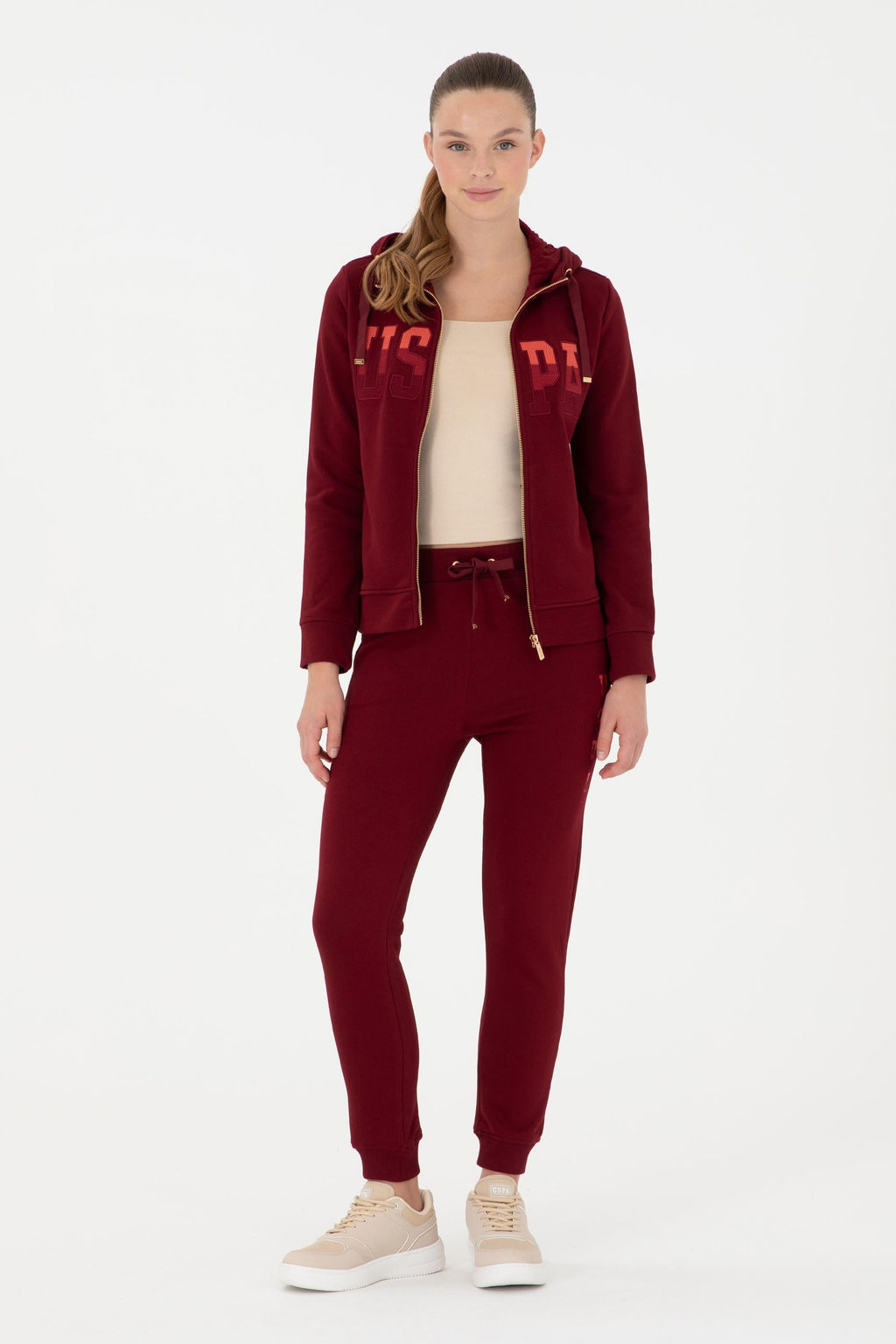 Женский бордово-красный базовый свитшот Неожиданная скидка в корзине - U.s. polo assn фото 11