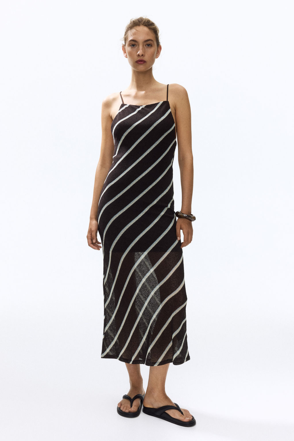 Vestido de tirantes finos con escote drapeado - H&m фото 5