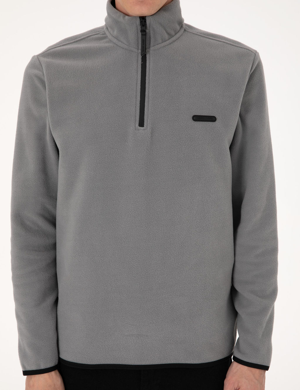 Gri Regular Fit Yar_m Fermuarl_ Polar Sweatshirt - Pierre cardin фото 6
