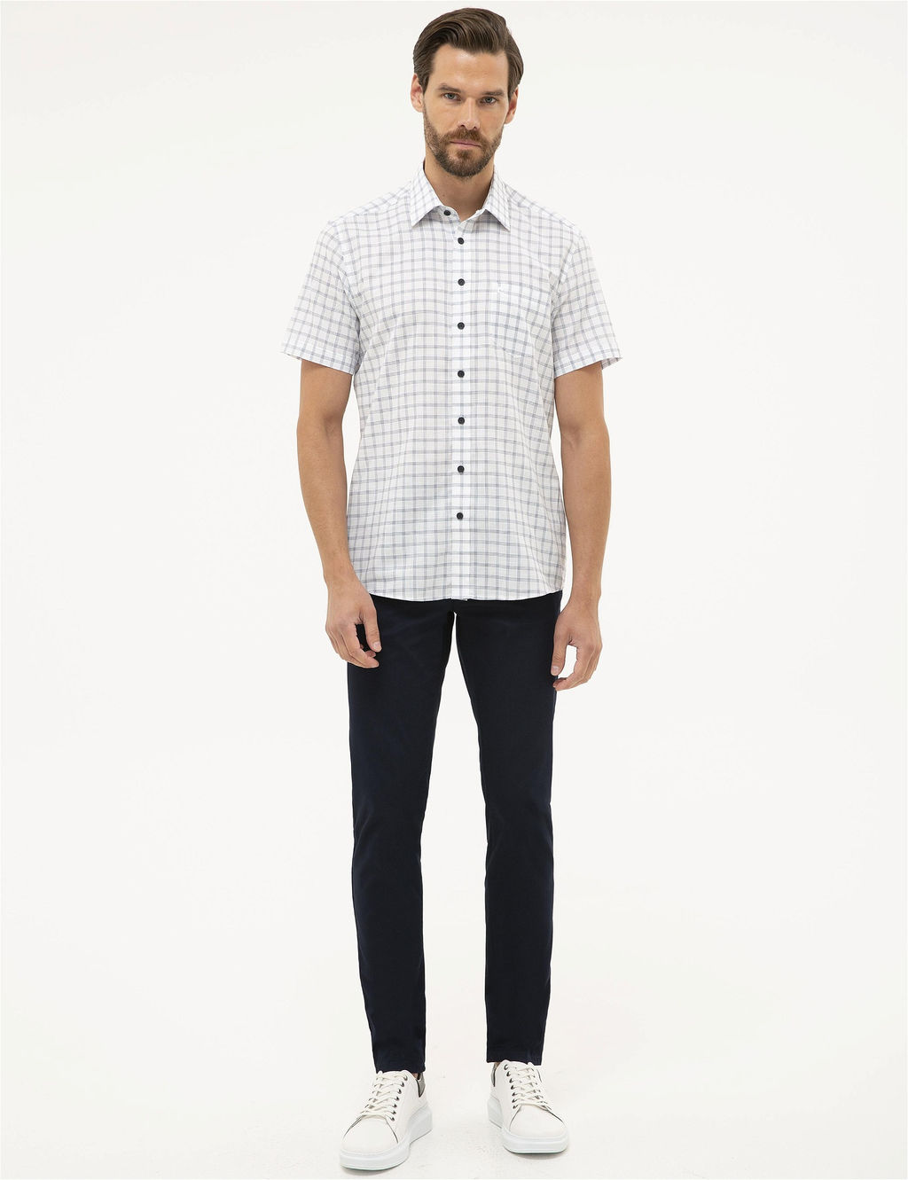 Lacivert Regular Fit K_sa Kollu G_mlek - Pierre cardin фото 4