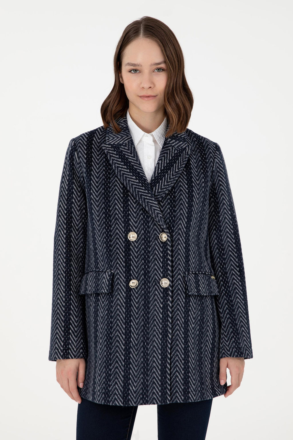 Женское темно-синее пальто Stash - U.s. polo assn фото 3