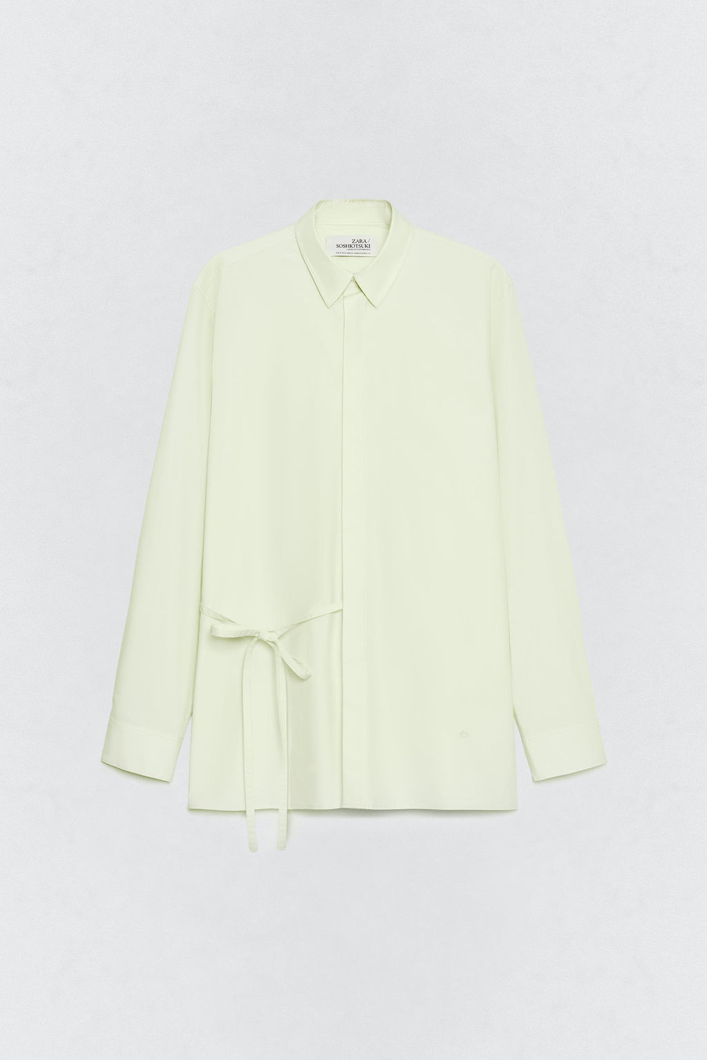 CAMISA POPEL?N LAZO SOSHIOTSUKI X ZARA / Verde claro фото 4