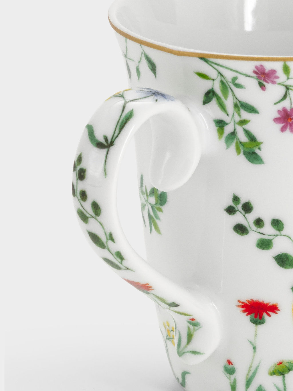 Кружка, 275 мл, фарфор P, белая, Цветы и лимоны, Fleurs et Citrons