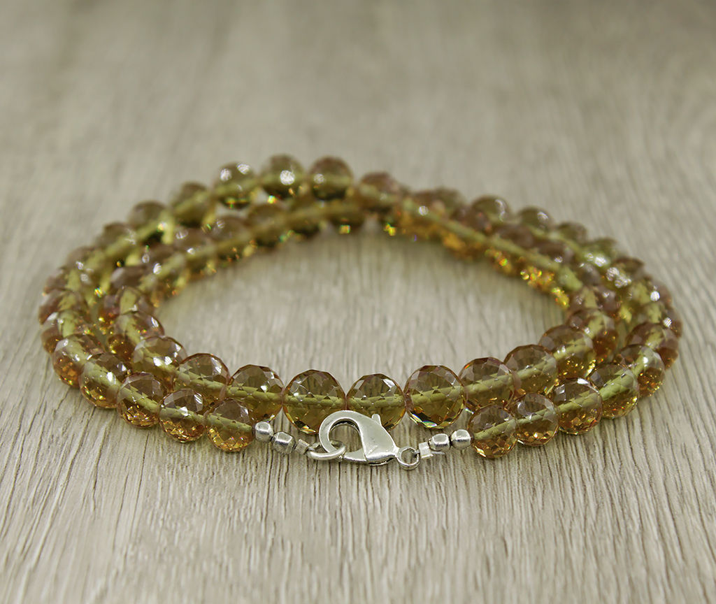 Султанит 8мм, круглые гранёные бусы "Соблазн" длиной 50см