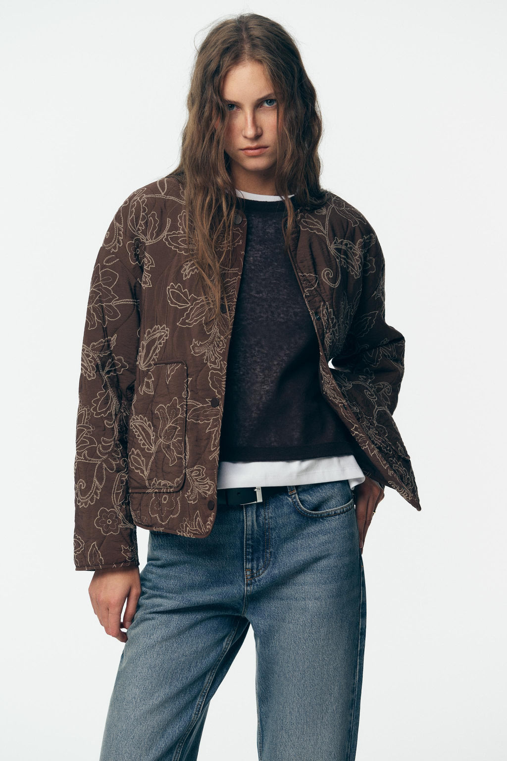 RUBBERISED EMBROIDERED PUFFER JACKET - Zara фото 2