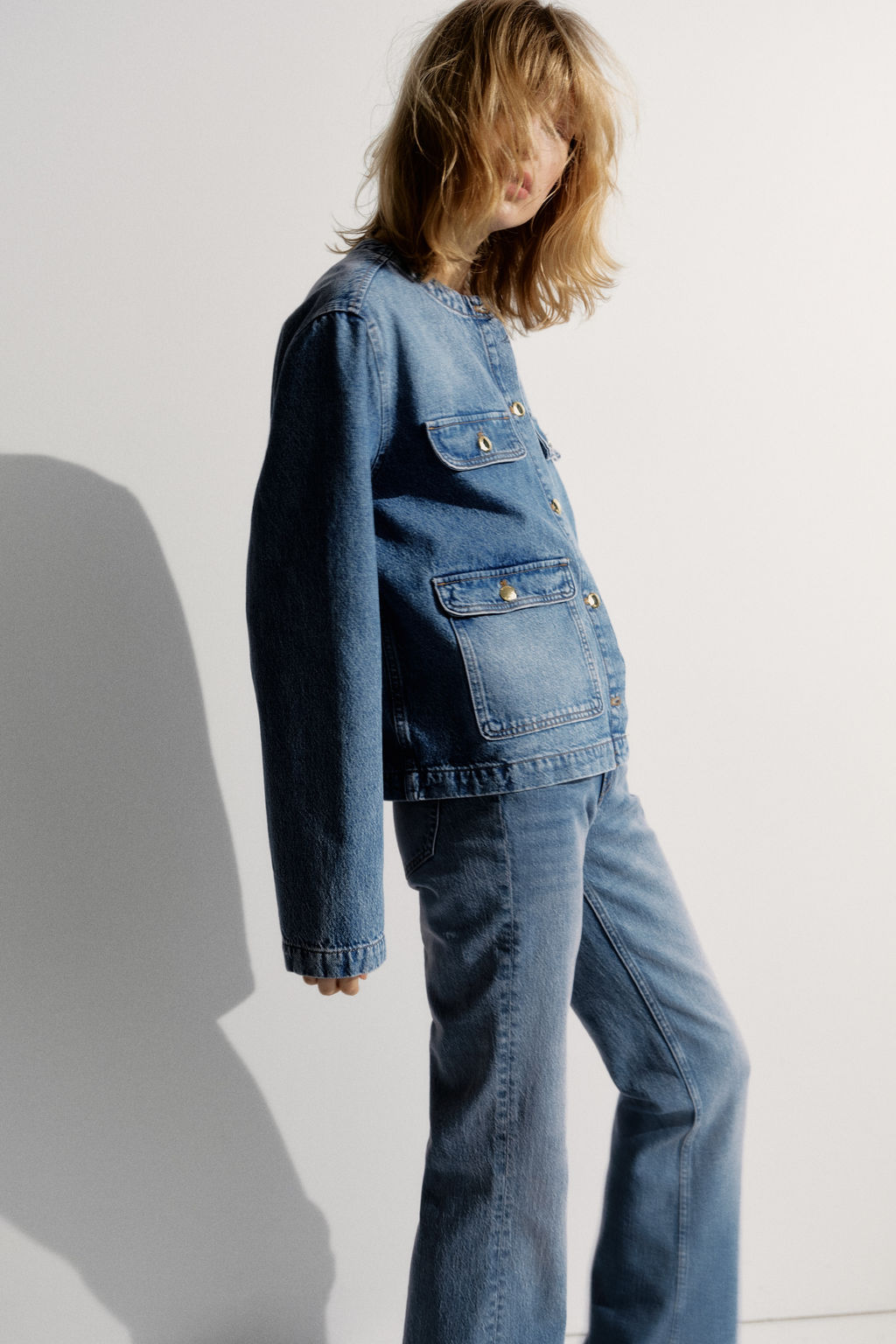 Chaqueta denim sin cuello - H&m фото 4