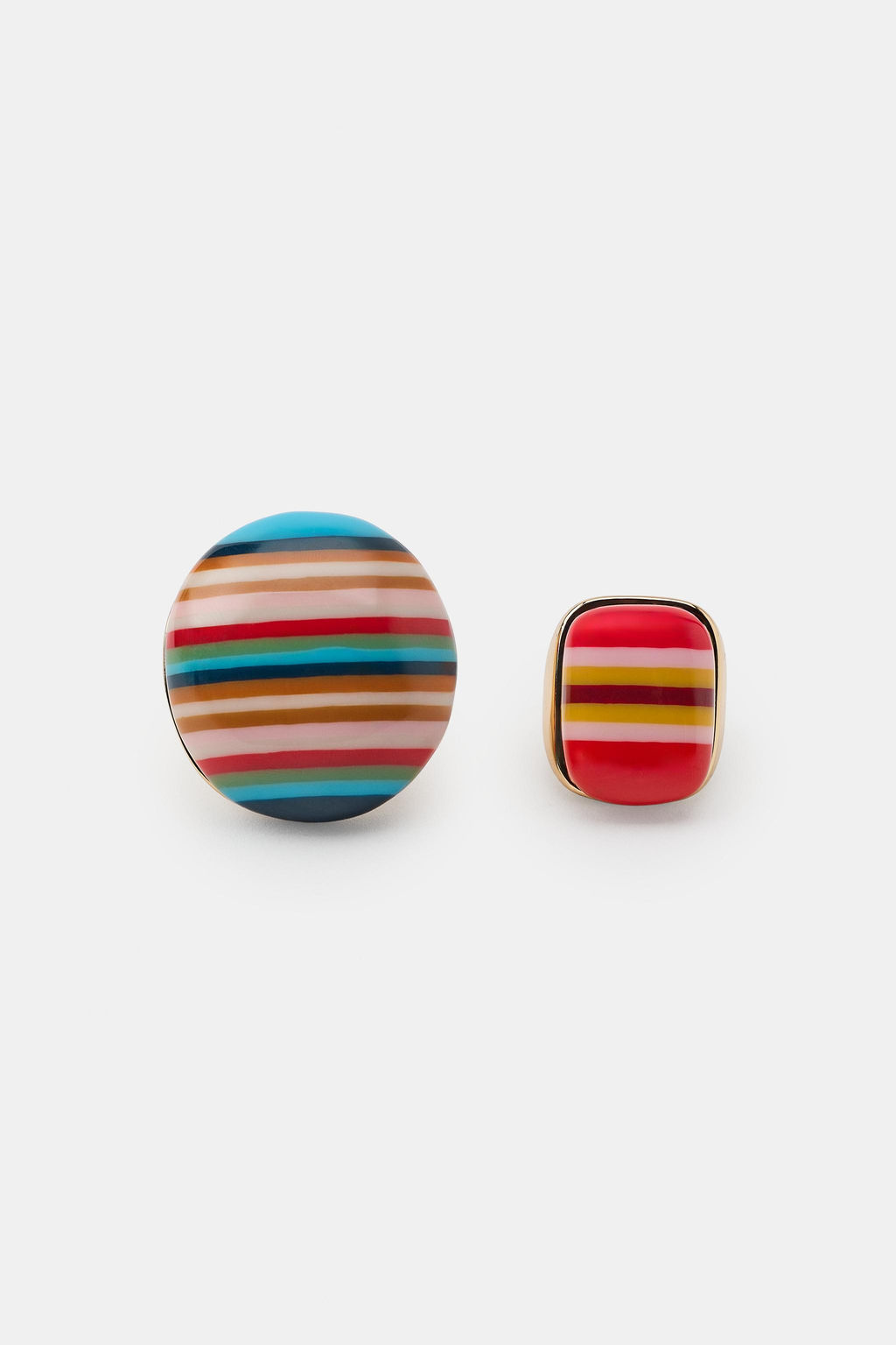 PACK 2 ANILLOS RAYAS RESINA / Multicolor - Zara фото 6