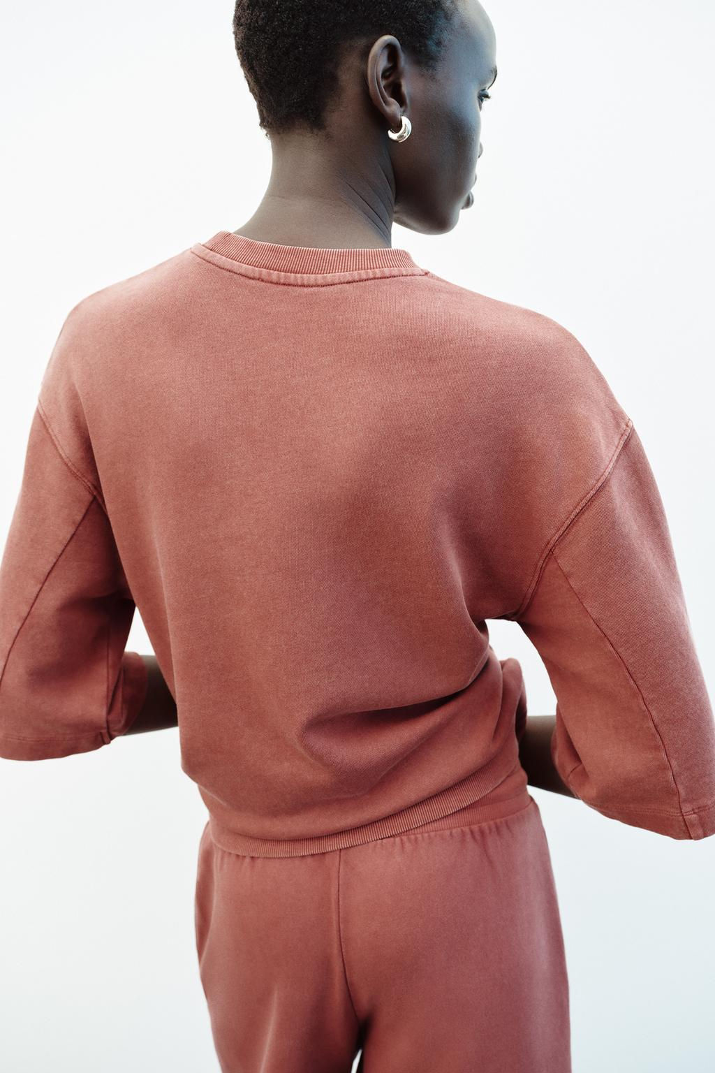 FADED-EFFECT OVERSIZE SWEATSHIRT - Zara фото 17