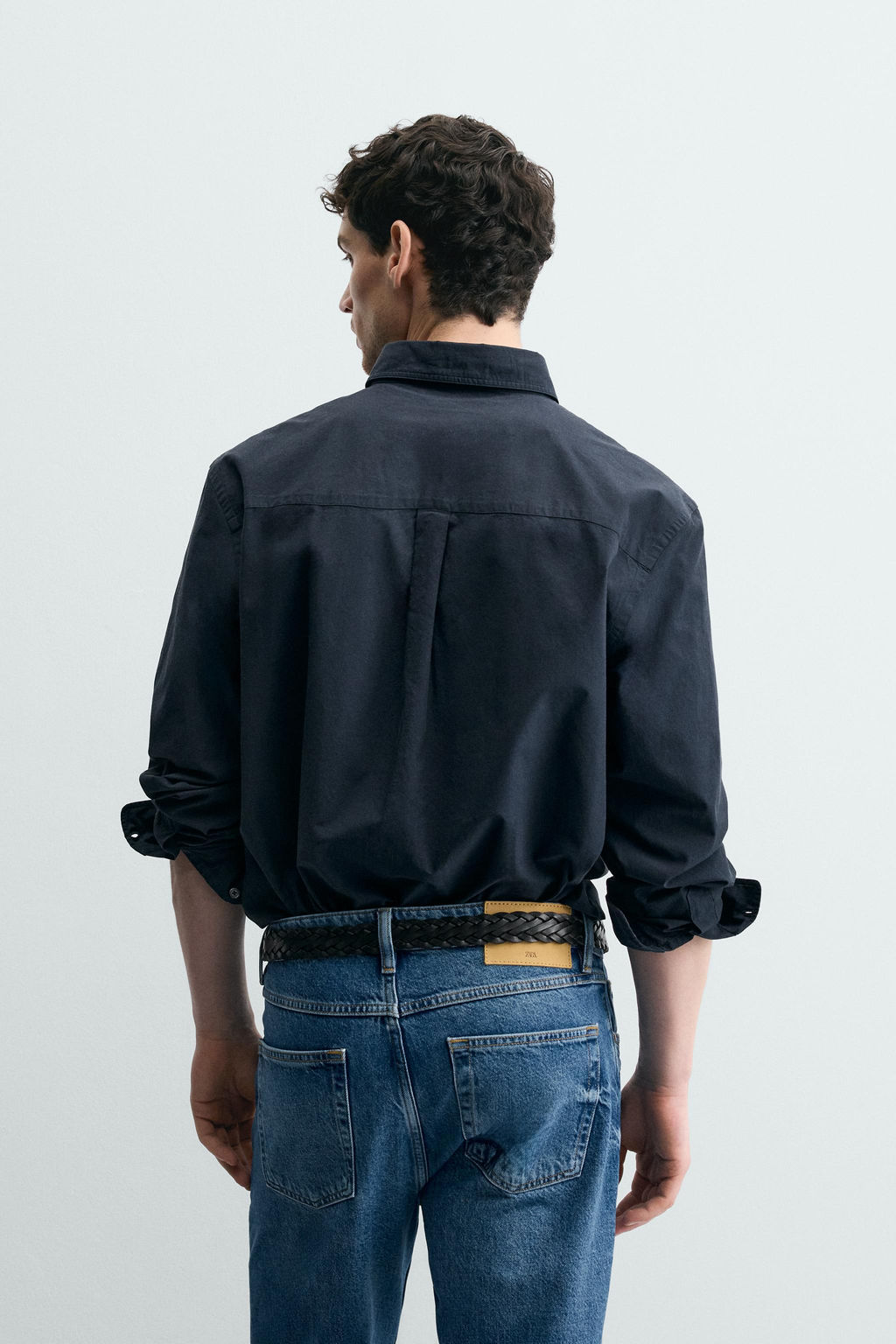 CAMISA REGULAR FIT ALGOD?N / Azul - Zara фото 3