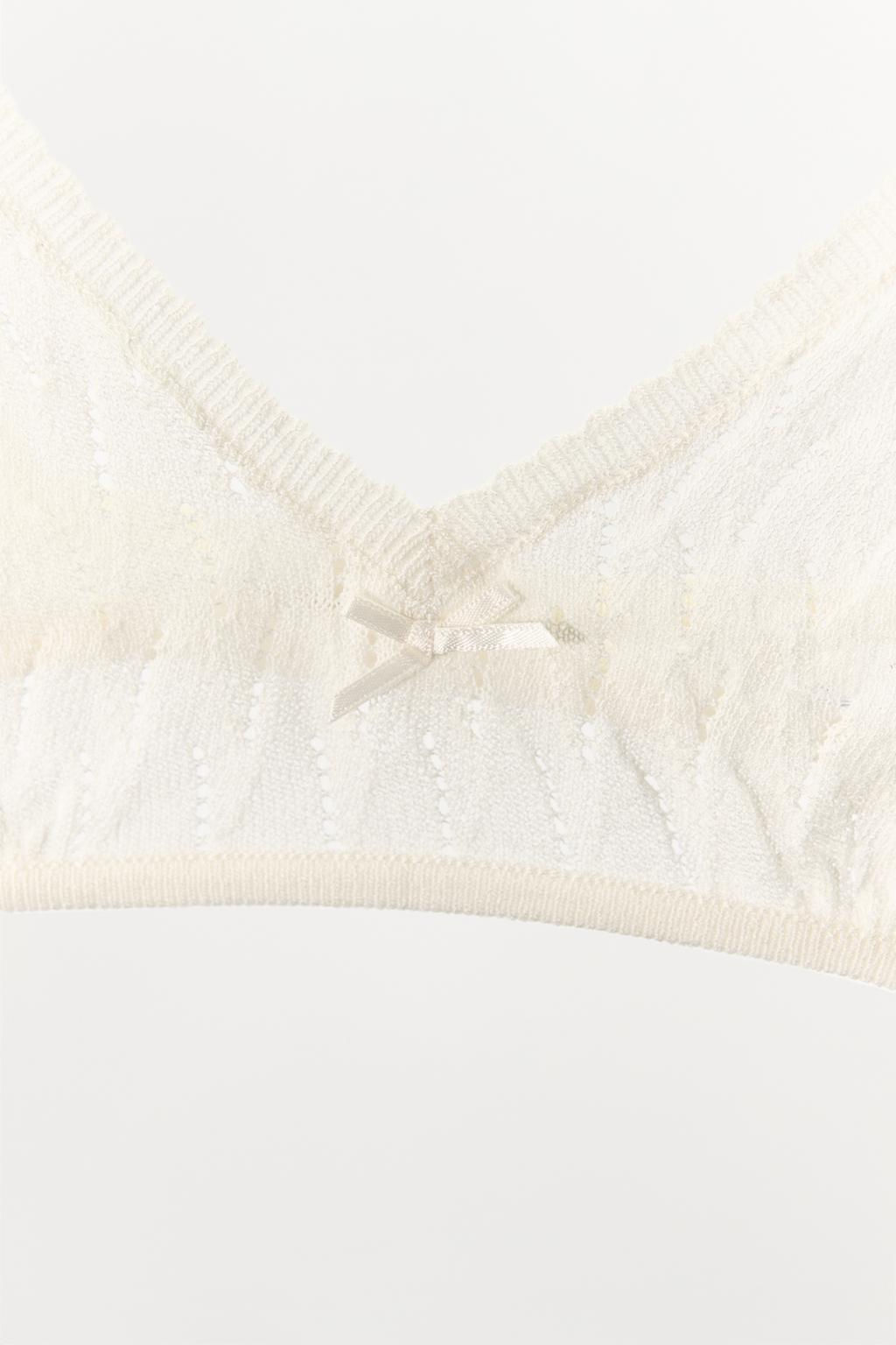 CHUNKY KNIT BRALETTE WITH BOW - Zara фото 9