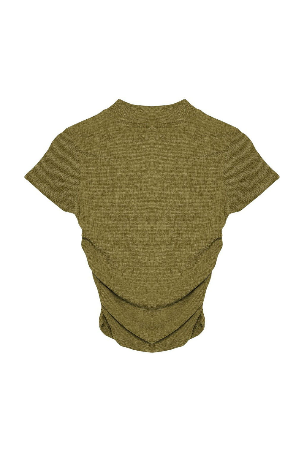 Trendyolmilla Tas Dik Yaka K?sa Kol Buzgu Detayl? Esnek Orme Bluz TWOSS24BZ00135 фото 5