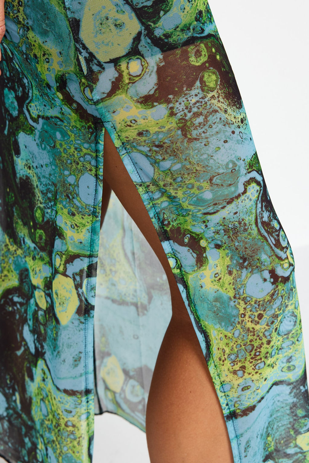 TRENDYOLMILLA Turuncu Desenli Maxi Boy Dantel Detayl? Tul Esnek Orme Etek TWOSS23ET00369  фото 11