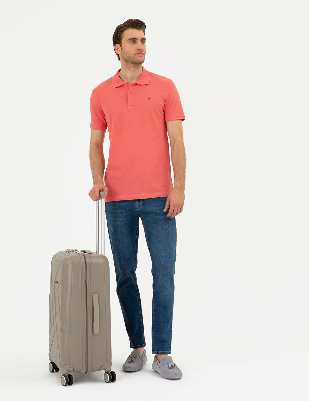 Mercan Slim Fit %100 Pamuk Polo Yaka Basic Ti__rt
