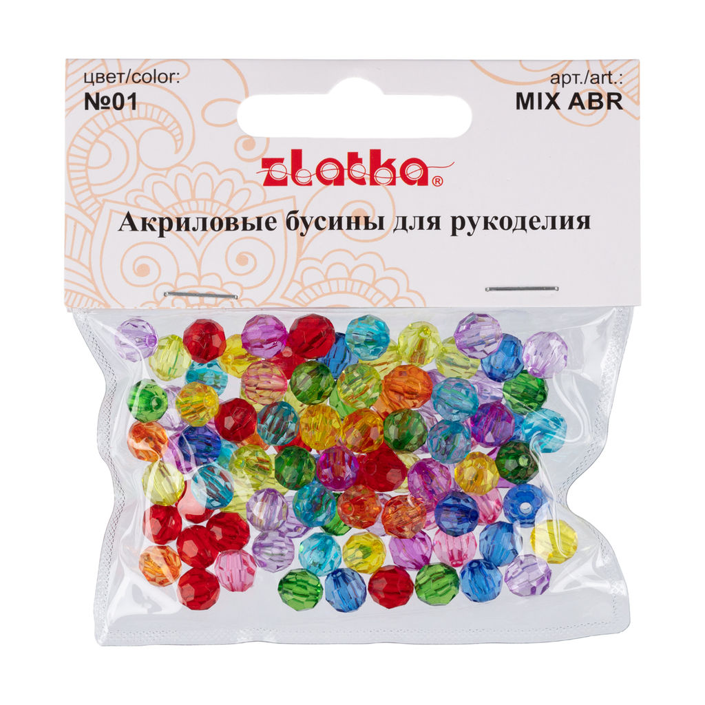 Бусина Zlatka MIX акрил ABR 8 мм 25 г №01 ассорти - Preciosa фото 3