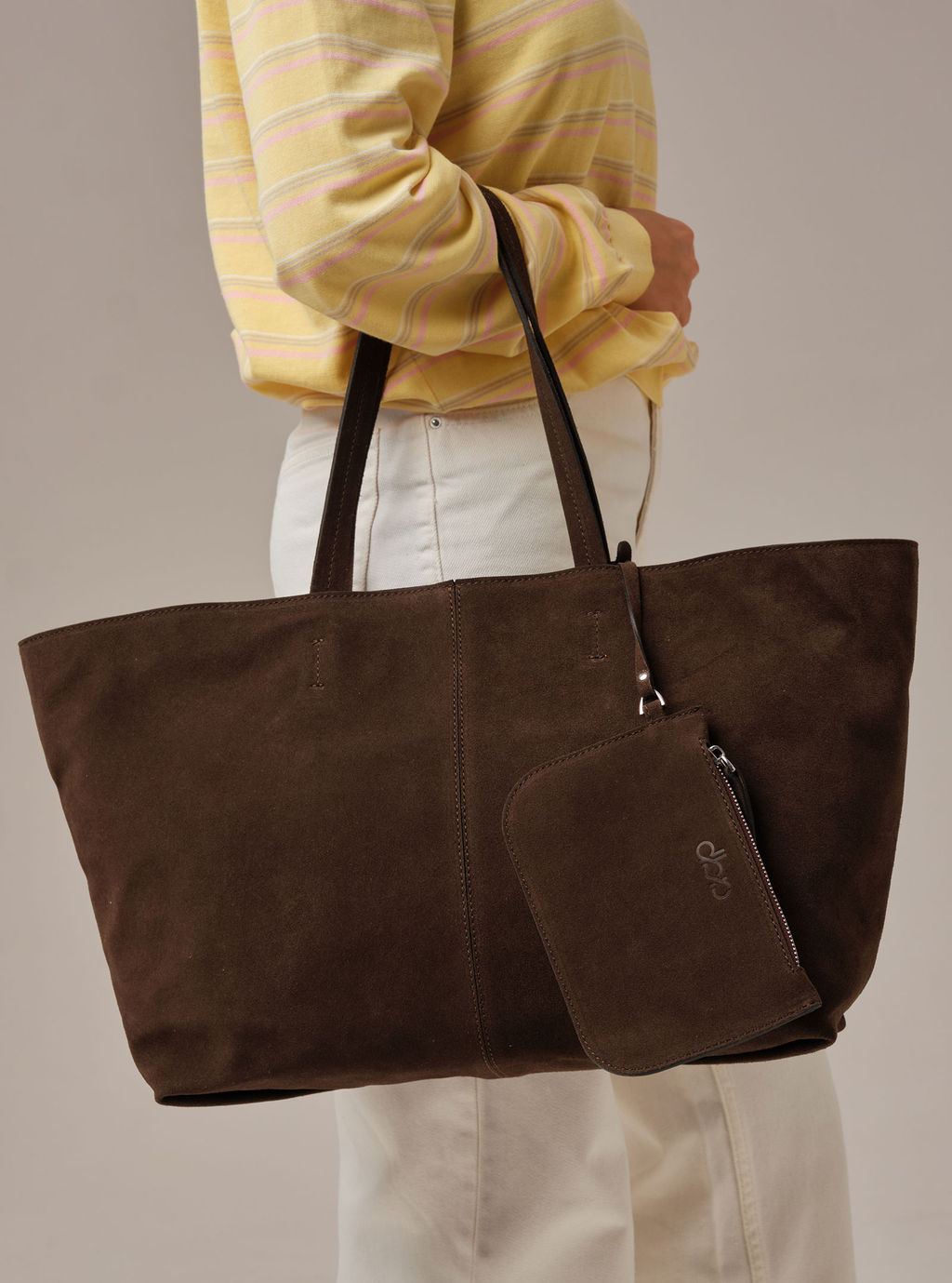 Замшевая сумка шоппер Texas DBR 31390 кофе фото 8