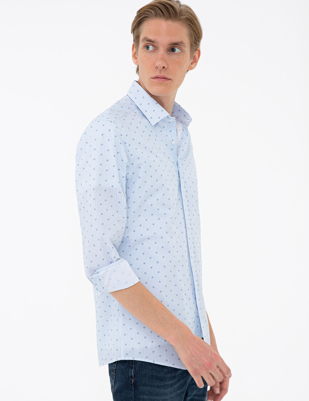 Lacivert Slim Fit Uzun Kollu G_mlek - Cacharel фото 4