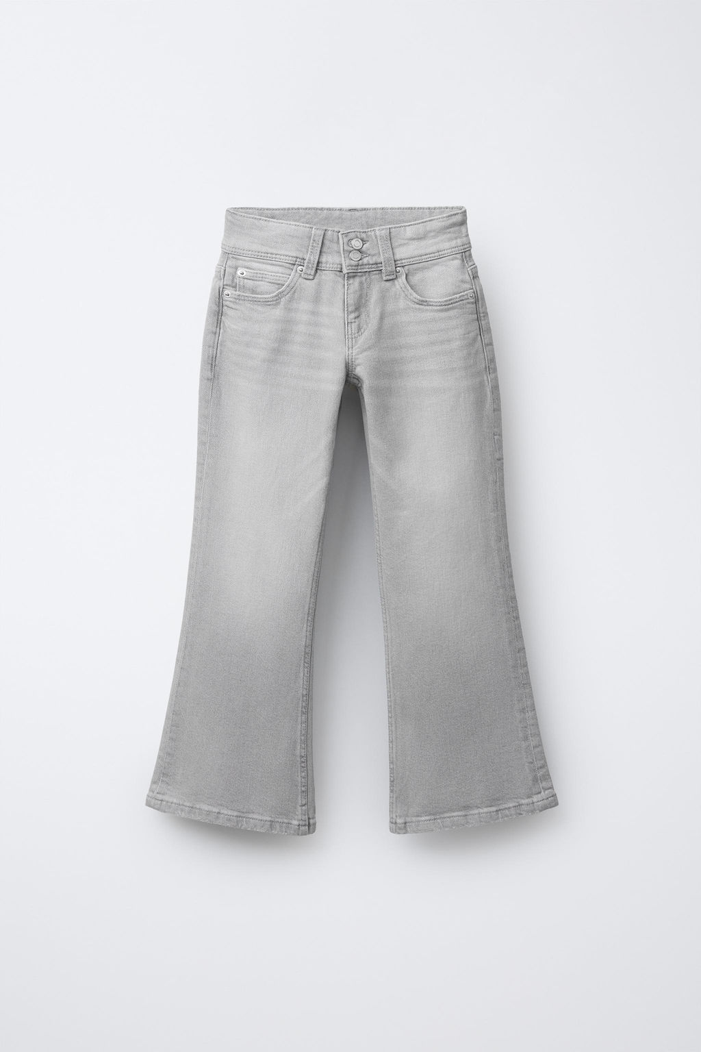 JEANS FLARE DOBLE BOT?N / Gris