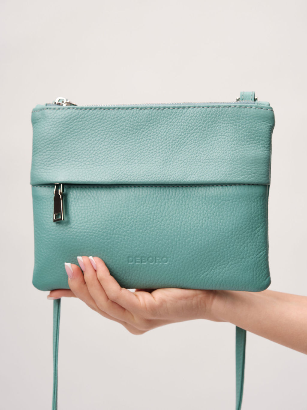 Кожаная сумка Deboro 3017 мутный минт