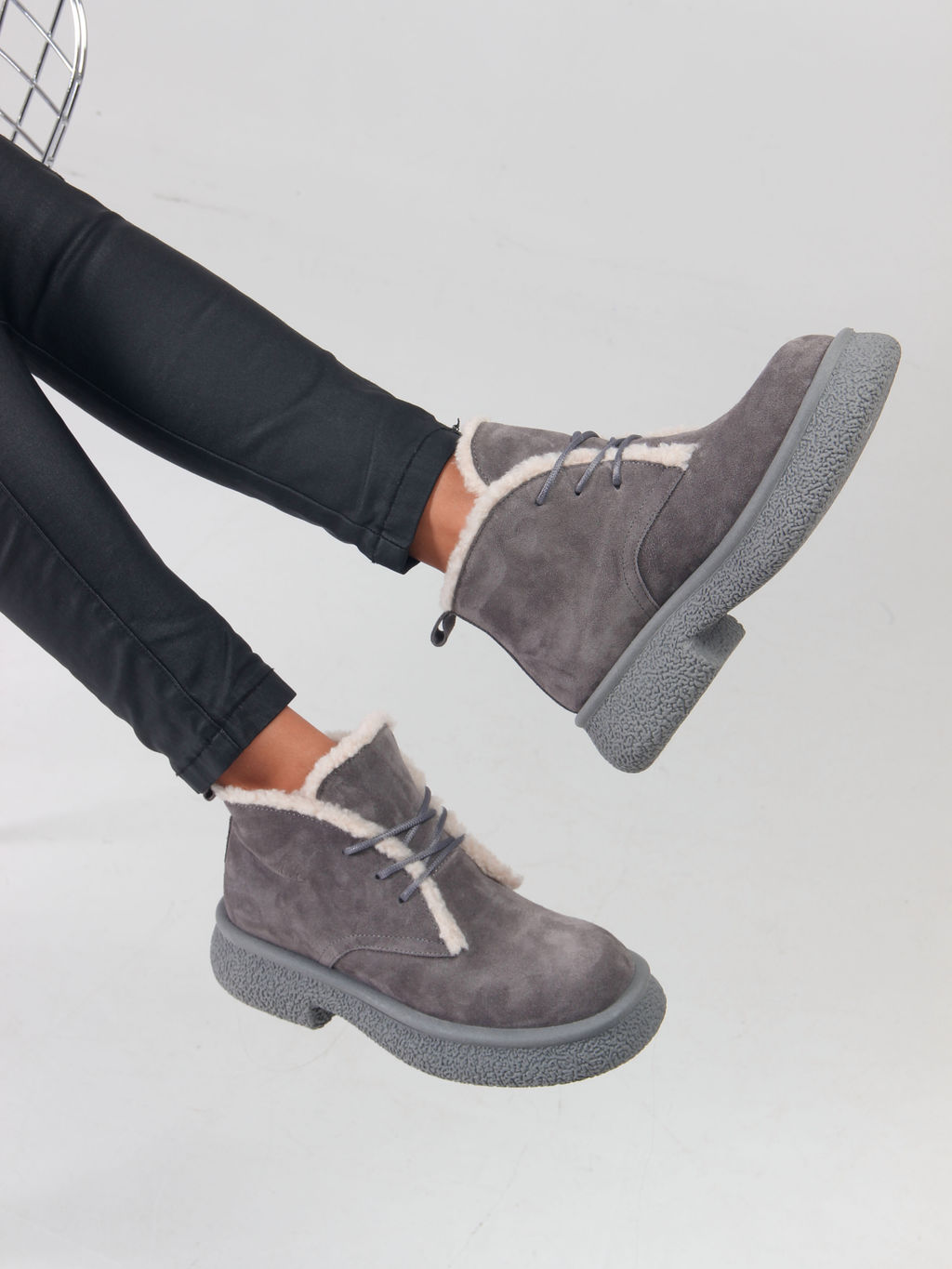 Ботинки EDART 308.агата gr. серый замок замша/шерсть - Ed'art фото 7