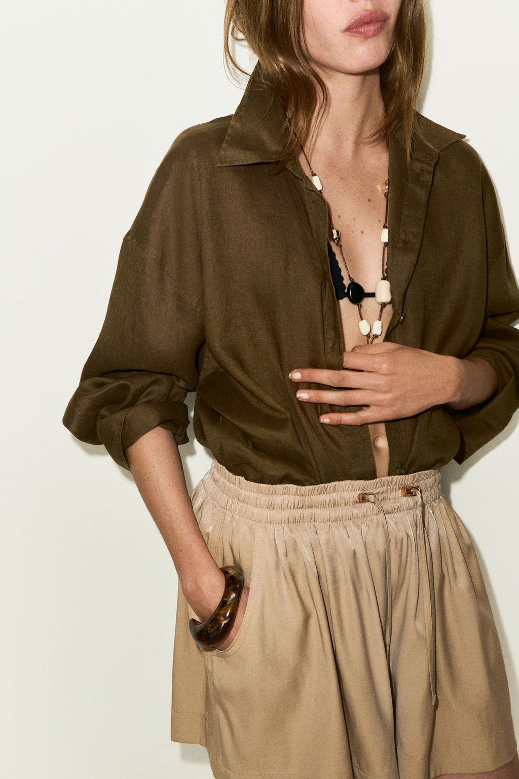 Pantal?n corto con cord?n de ajuste - H&m фото 7