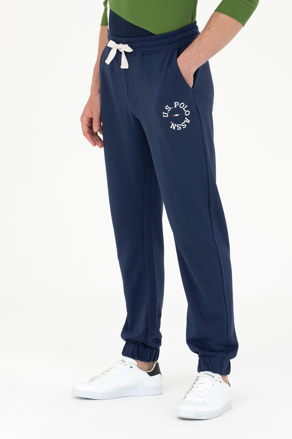 Штаны спортивные U. S. Polo Assn темно-синие из хлопка - U.s. polo assn фото 8