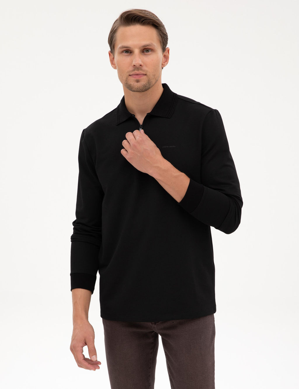 Siyah Regular Fit Sweatshirt - Pierre cardin фото 3