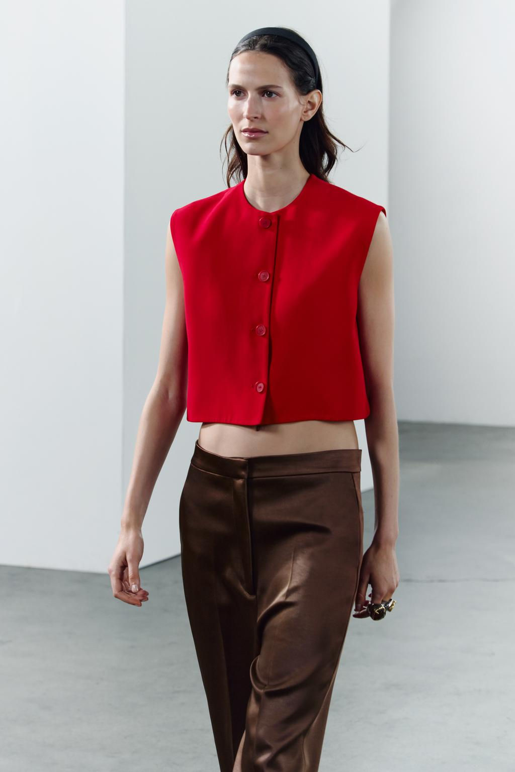 ZW COLLECTION BUTTONED WAISTCOAT TOP - Zara фото 4