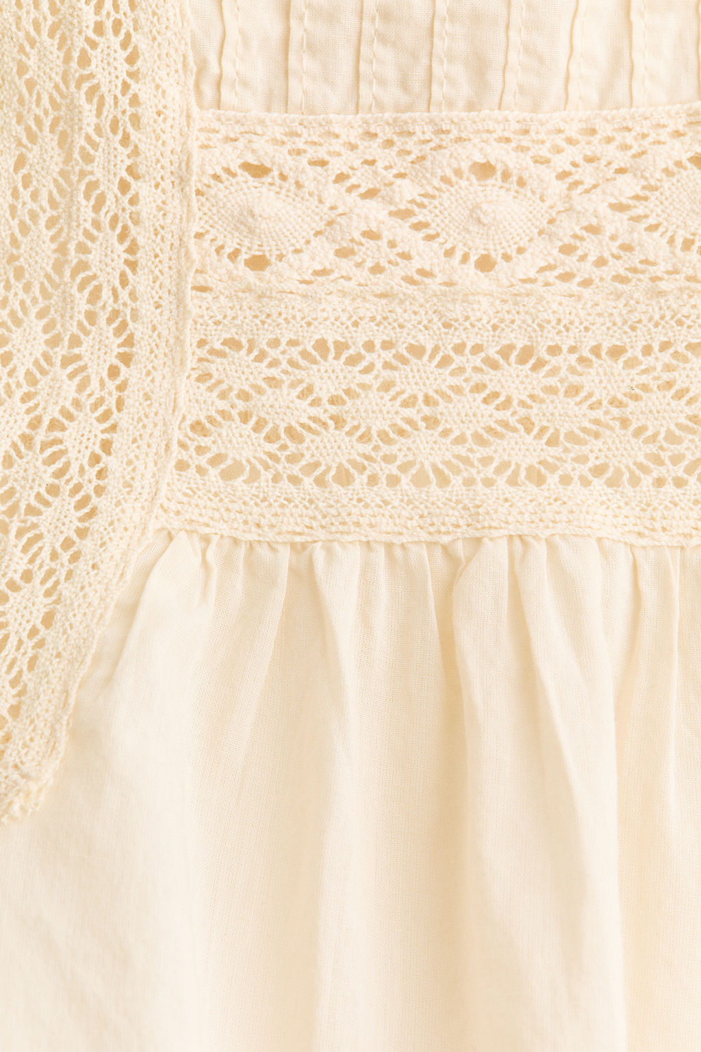 Blusa de algod?n con inserciones de encaje - H&m фото 3