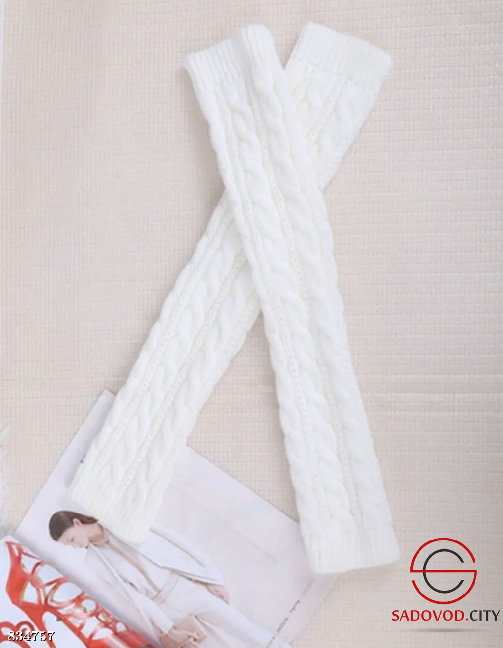 Женские вязаные перчатки без пальцев - Bruno фото 2