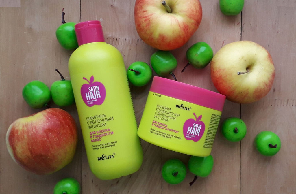 Сверкающие волосы. Бальзам-кондиционер с яблочным уксусом д/блеска и гладкости волос, 300 мл