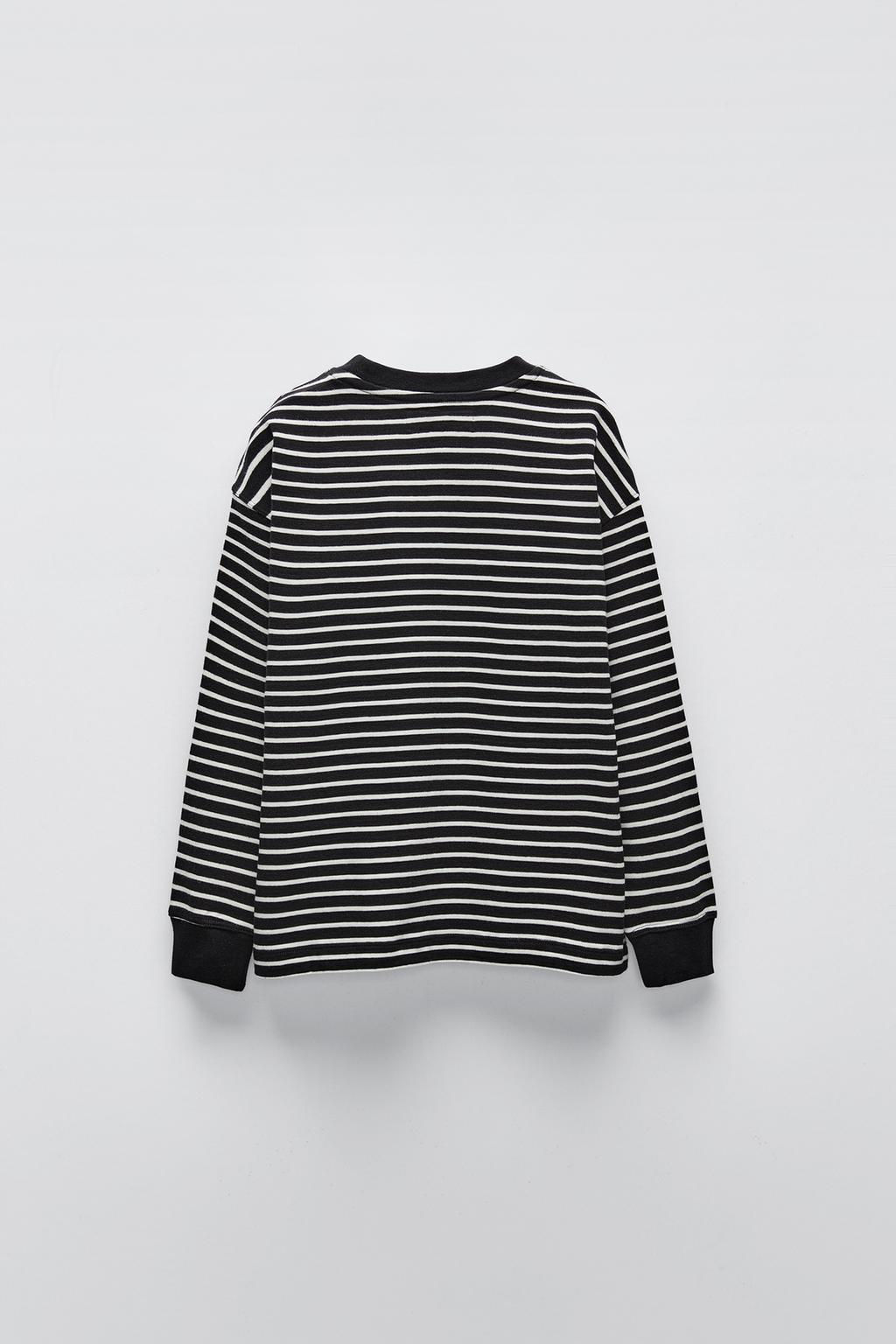 STRIPED HEAVY JERSEY T-SHIRT - Zara фото 5