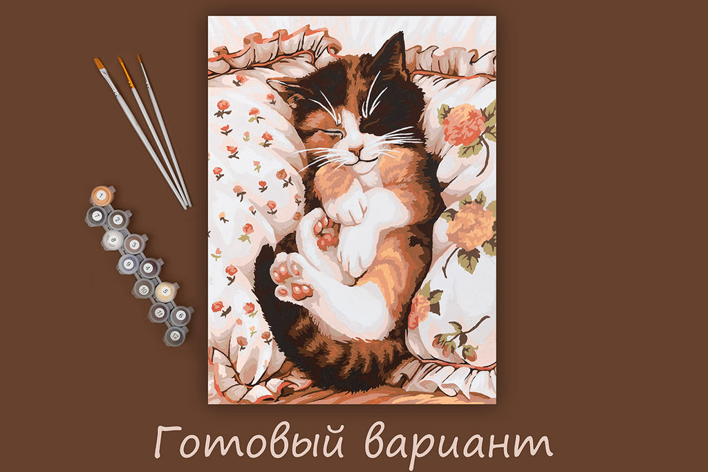 ФРЕЯ PNB/PM-214 Набор для раскрашивания по номерам 40 х 30 см Сны котика  фото 5