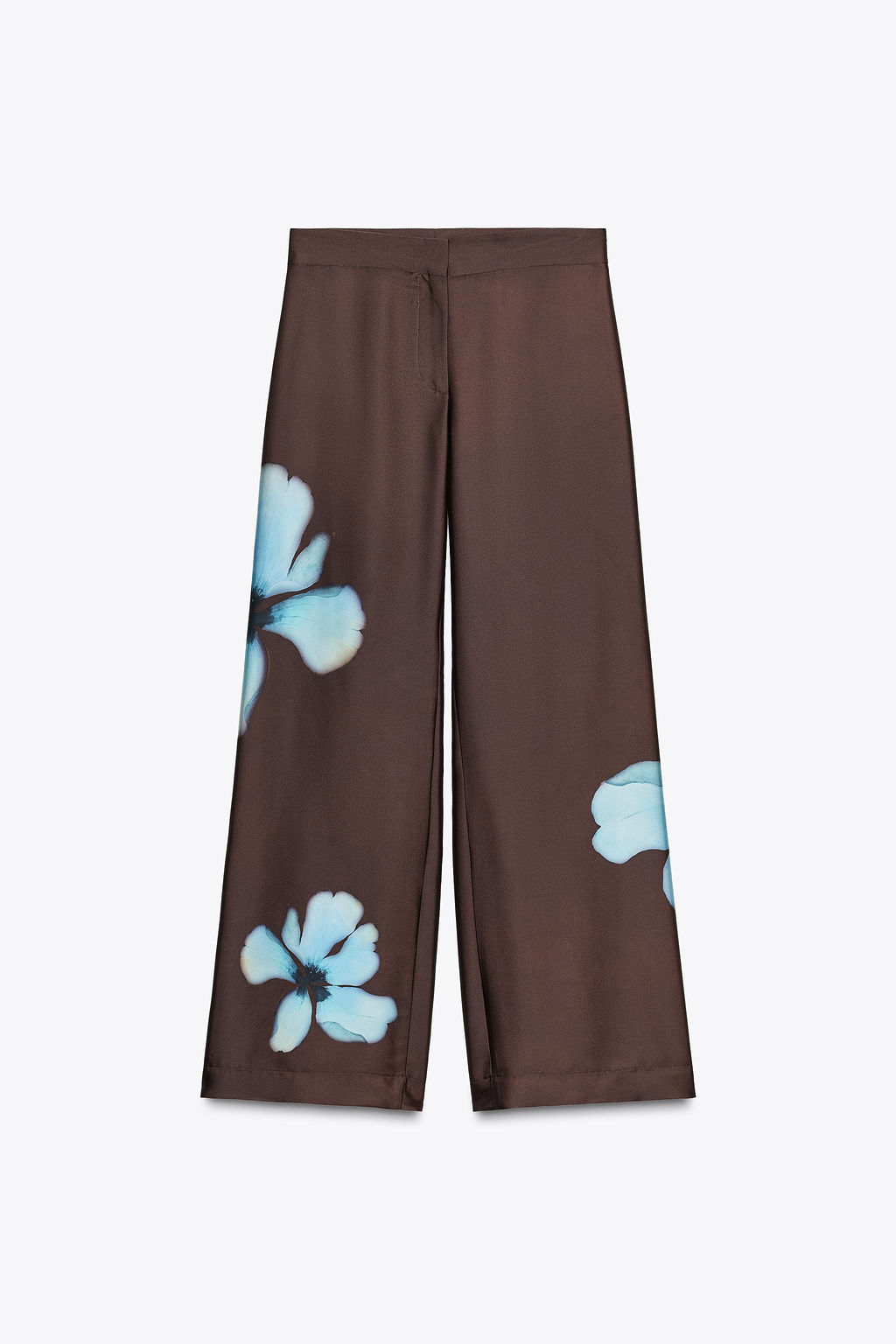 FLORAL PRINT SATIN TROUSERS - Zara фото 12