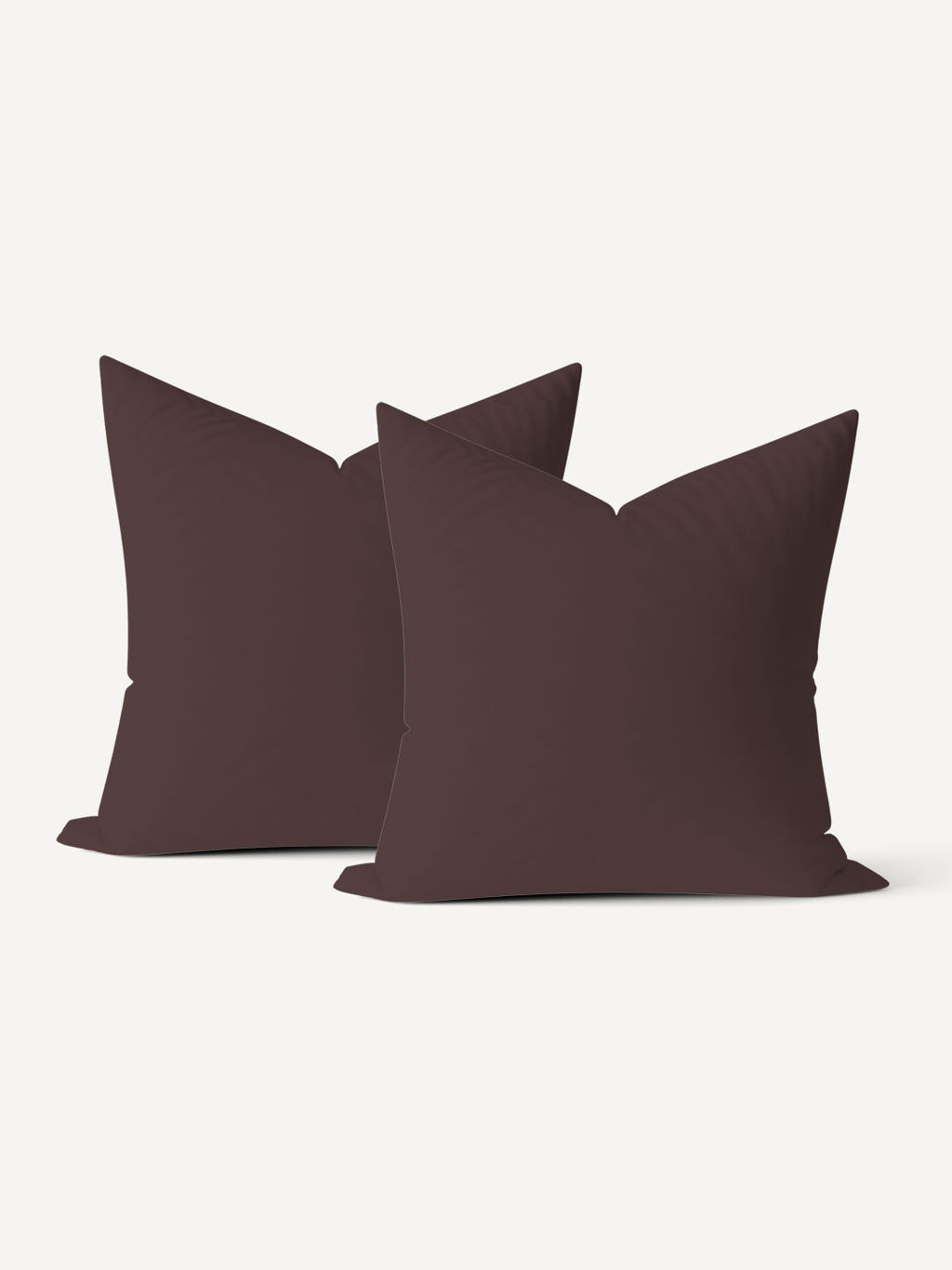 Комплект наволочек поплин гладкокрашенный без молнии - Горький шоколад 70х70