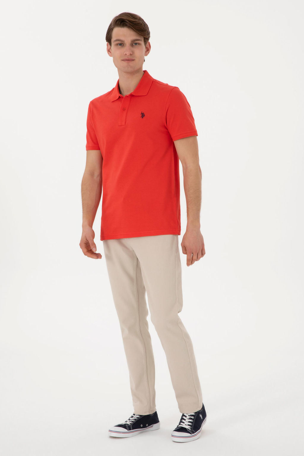 Erkek Slim Fit Polo Yaka K_rm_z Basic Ti__rt Sepette S_rpriz _ndirim - U.s. polo assn фото 4